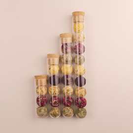 龙珠花茶云南特产会开花的茶玻璃试管装3颗5颗7颗9颗大理圆花球茶