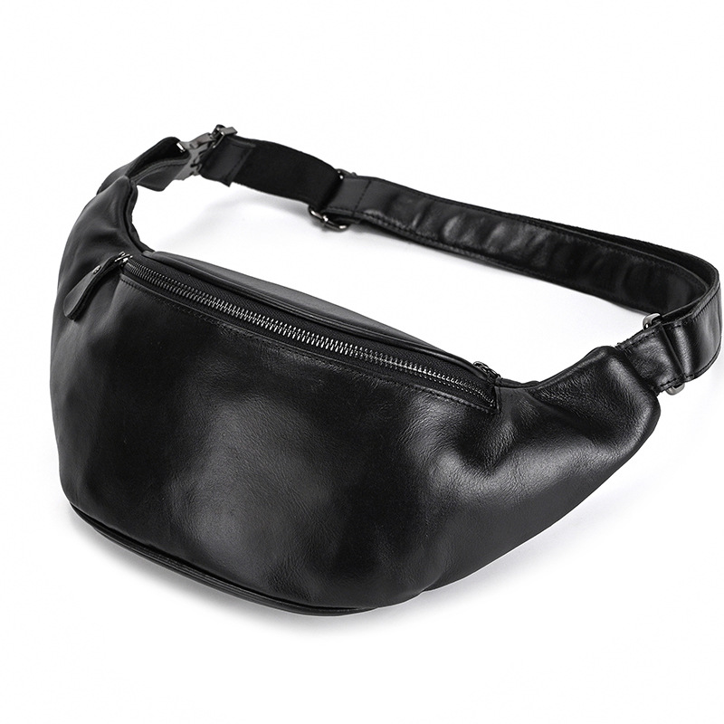 1035-블랙 부드러운 오일스킨 더블 지퍼백