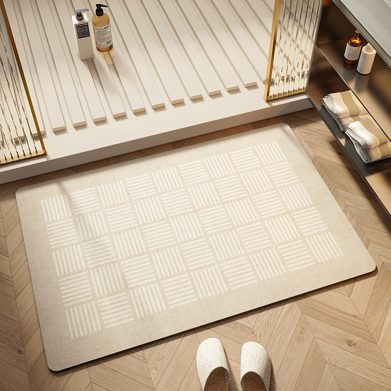Diatom Mud Floor Mat Modern Simple Bathroom Water Absorbent Quick-drying Foot Mat Household Toilet Dirt-resistant Easy-care Floor Mat Diatom Mud Floor Mat Modern Simple Bathroom Water Absorbent Quick-drying Foot Mat Household Toilet Dirt-resistant Easy-care Floor Mat