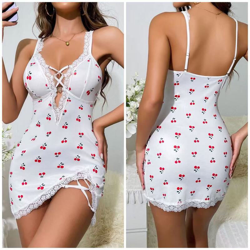 New Foreign Trade Pajamas, Summer Sexy Suspender Mid-Length Dress, Sexy Lingerie, Women's Seductive Home Wear Set New Foreign Trade Pajamas, Summer Sexy Suspender Mid-Length Dress, Sexy Lingerie, Women's Seductive Home Wear Set