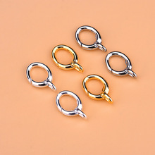 S925纯银 椭圆扣 吊坠扣头连接扣 手工编织首饰diy配件材料