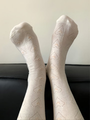 襪子女夏季薄款高顏值甜美學院風中筒襪網眼鏤空透氣超仙堆堆襪女