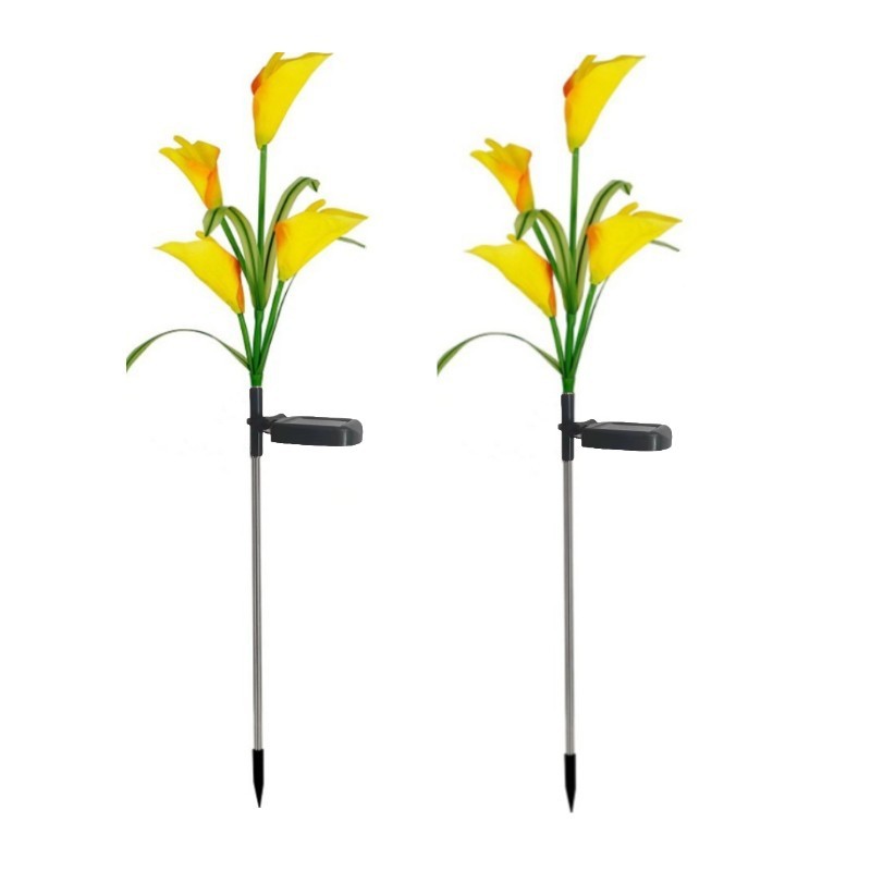 Solar simulación flor lámpara LED lirio flor lámpara de tierra girasol césped lámpara Rosa jardín Lámpara decorativa