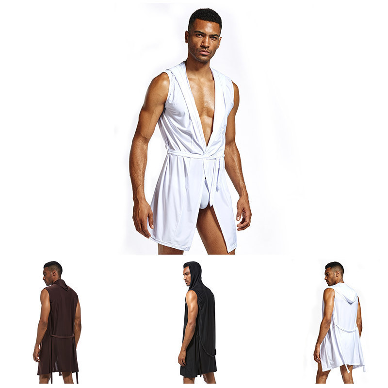 Cross-Border Bathrobe Men's Intimates Bathrobe Nightgown Soft Silk Fabric Sexy 4-Color Intimates Purchased Separately Cross-Border Bathrobe Men's Intimates Bathrobe Nightgown Soft Silk Fabric Sexy 4-Color Intimates Purchased Separately
