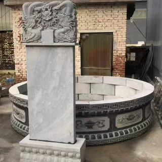 定制石碑坟围 农村家族土葬石雕墓碑 陵园公墓青石墓碑围坟石价格