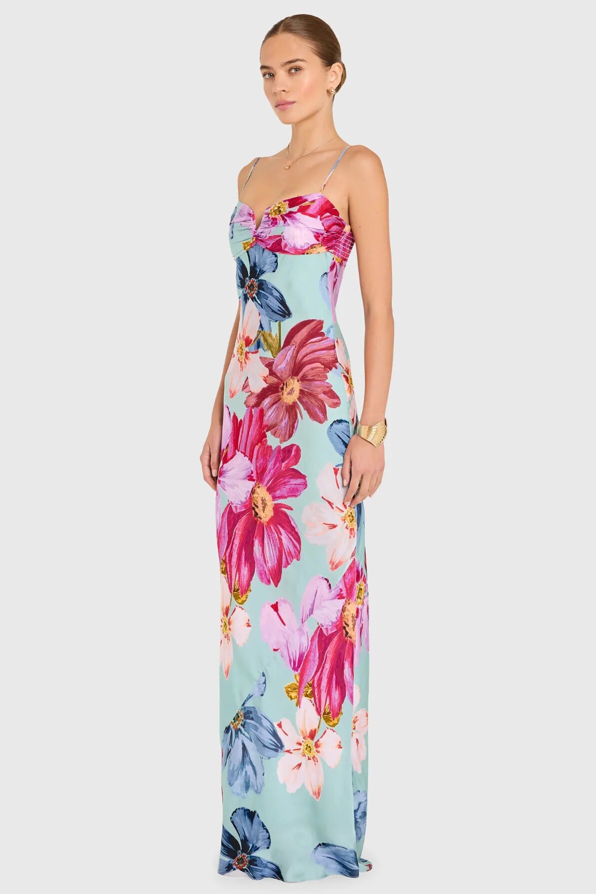 Women's Off-Shoulder Floral Print Dress Spaghetti Strap Bodycon Long Casual Elegant White Slim Fit_ecoleips.com