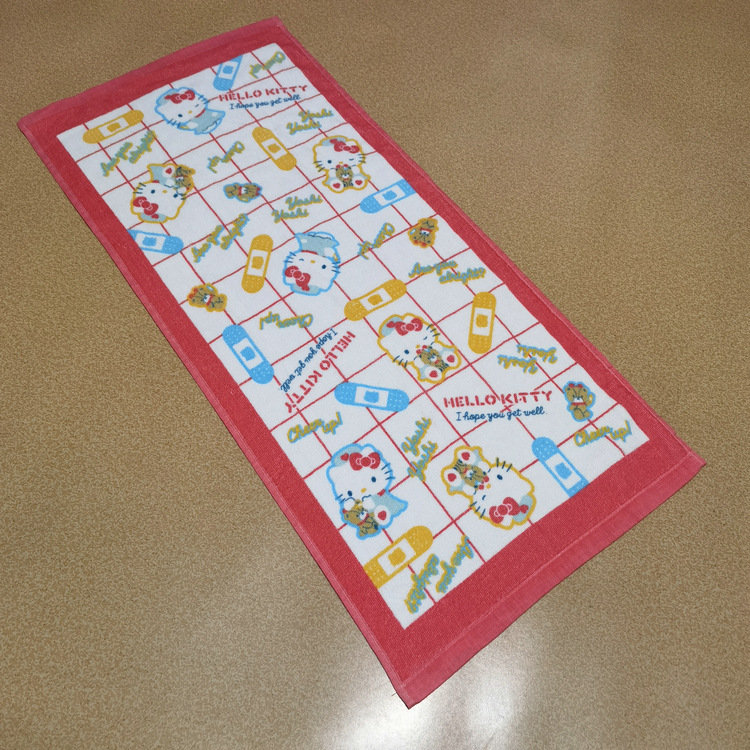 Exported to Japan Pure Cotton Cut Fleece Reactive Printed Cartoon Towel Children's Face Wipe kitty Thomas Corner