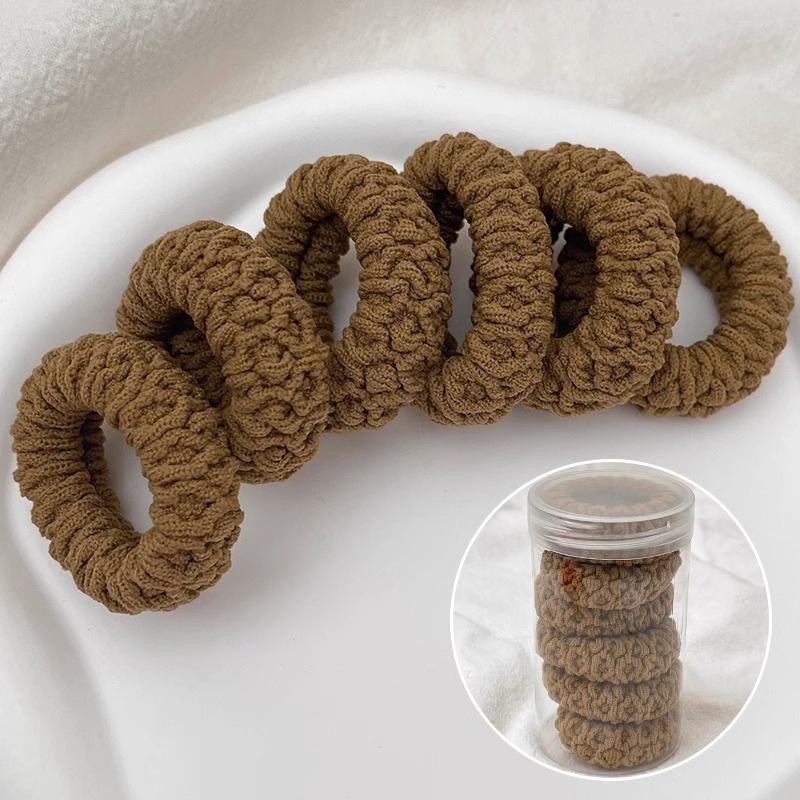 Cauda de cabello de cabello alta 2025 nueva banda de goma de alta gama para mujeres, elástica y duradera, anillo de cabello, cubierta de cuero, toque de cabeza