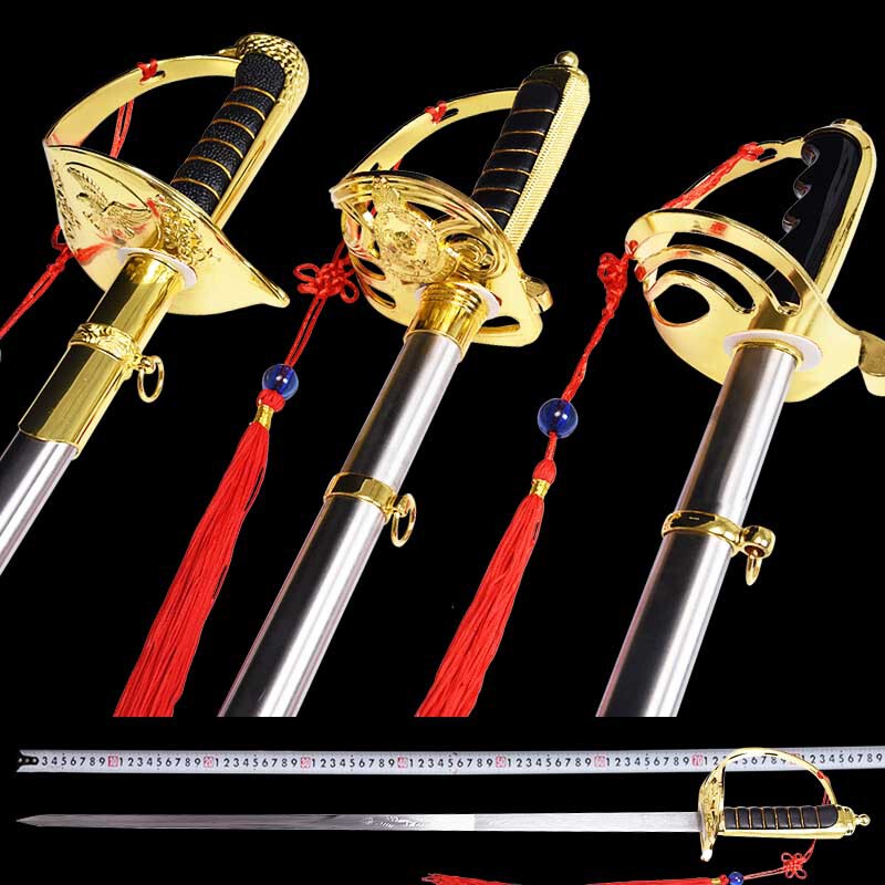 Metal Stainless Steel European Style Western Sword Command Sword Knight Sword Ceremonial Sword Unedged Various Styles