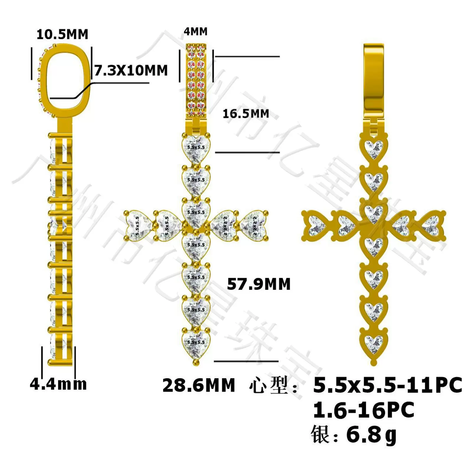 亿星嘻哈珠宝来图来样字母吊坠百搭高级感私人莫桑石纯银项链定制