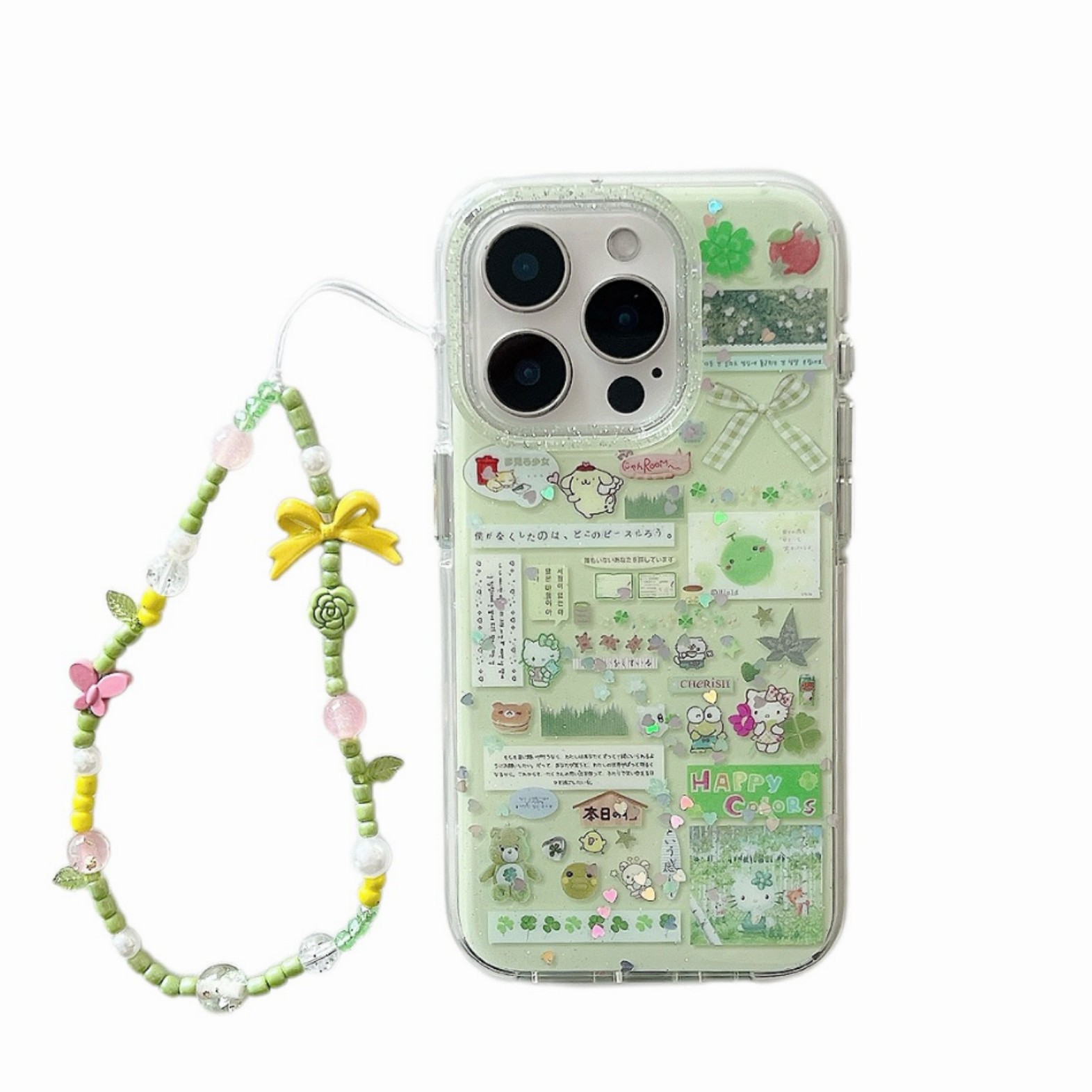 Summer nicho verde pantalla completa trébol de cuatro hojas para Apple 15/16Pro funda para teléfono móvil 14ProMax nuevo 13 mujeres