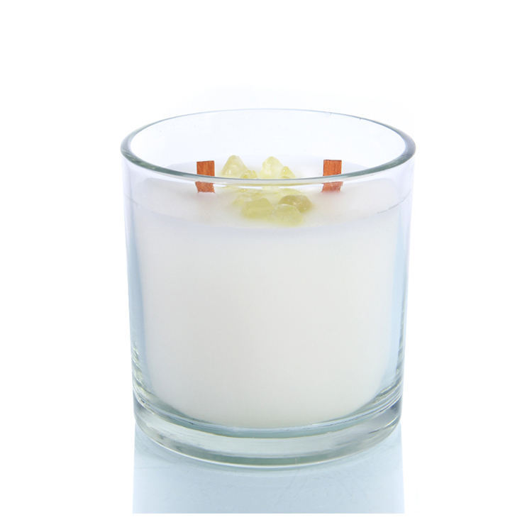 Decoración de vela de caja de madera de alta calidad grande hecho a mano auténtica taza de vela de soja de Navidad amatista