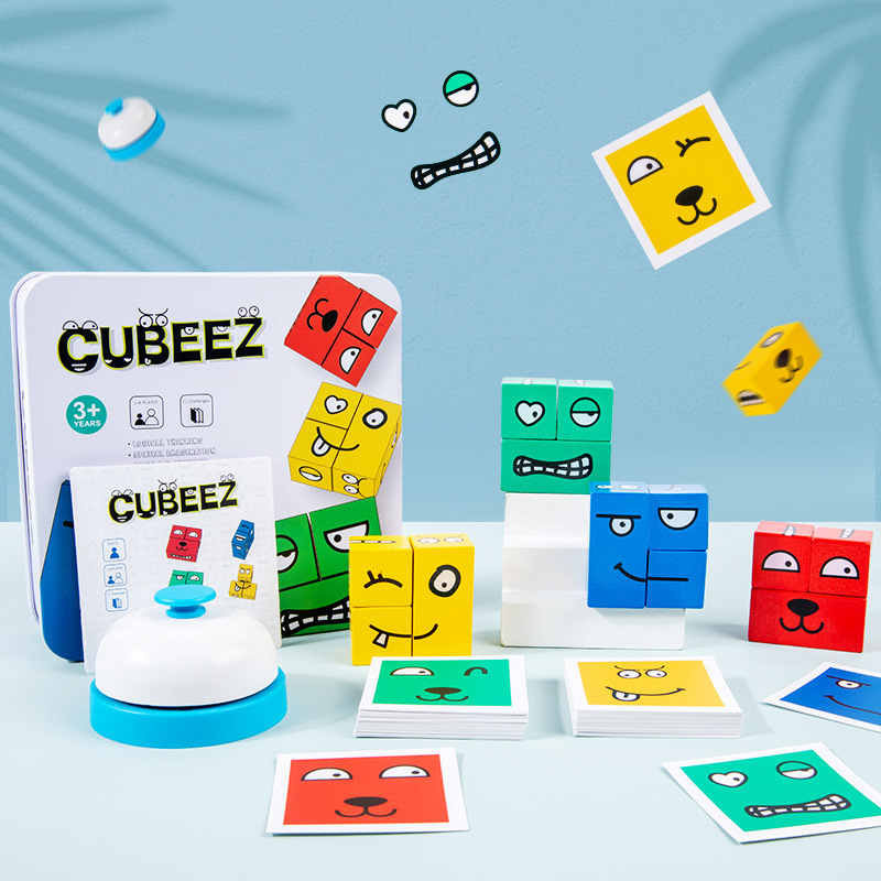 Bloques de construcción de cubos que cambian la cara desarrollo de inteligencia para bebés divertido juego de mesa pensamiento geométrico tridimensional entrenamiento juguetes educativos para niños