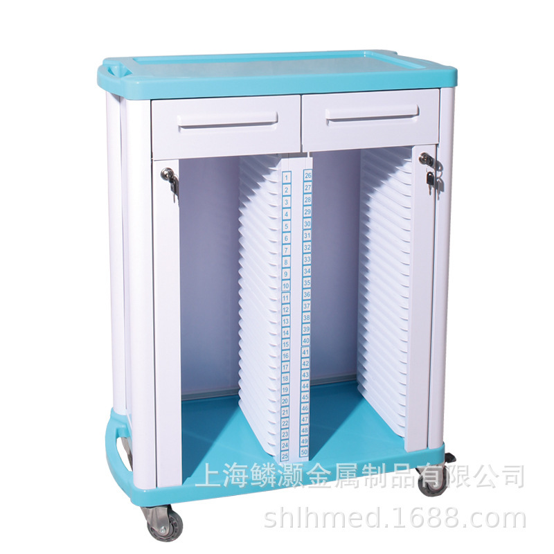 ABS病历夹车医用塑料病历车单列双列病例车