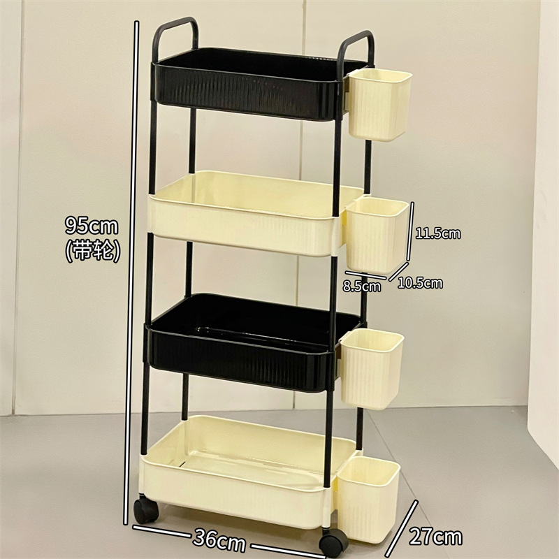Creamwind snack carrito estante de almacenamiento piso de baño móvil caja de almacenamiento de inodoro estante de cosméticos multicapa