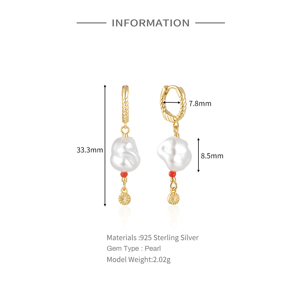 8g Weight Drop Earrings Classification 1 Pair 925 Sterling Silver Geometric Round Drop Earrings