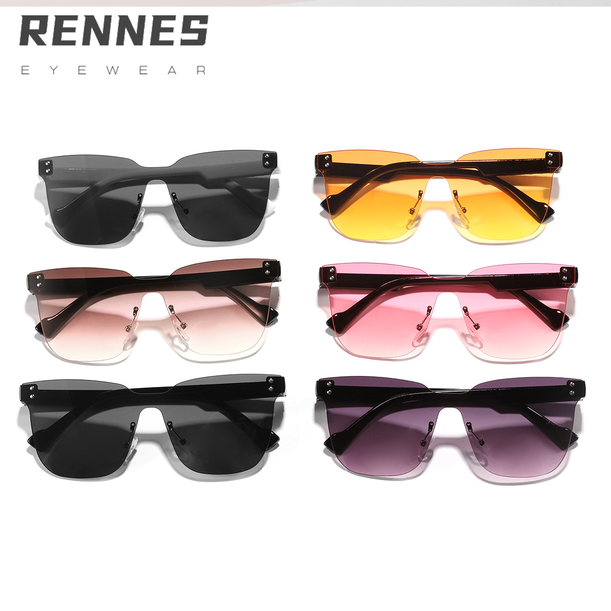 Corta sin marco transfronteriza para niños, sol irregular, película de océano de color claro, gafas de sol esenciales para salir a jugar y tomar fotografías