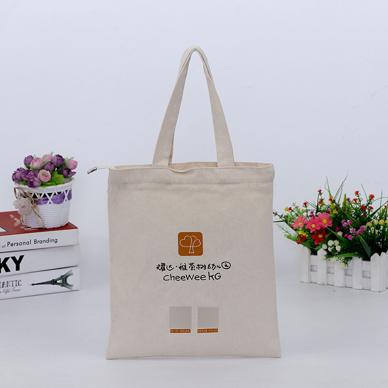 Creativo de moda solo hombro bolsa de lona en blanco al por mayor de impresión creativa regalo de compras bolsa de lona portátil en stock logo