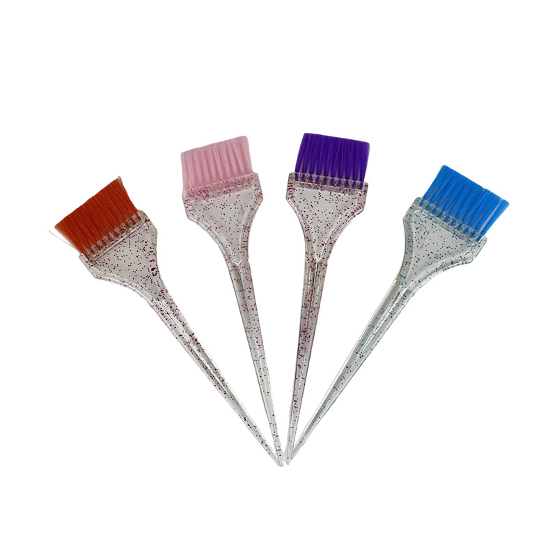 Casa de peluquería brillante pincel de teñido de quemado peluquería salón de peluquería cabello blando cepillo de aceite de color mango transparente cepillo de enfermería image 4