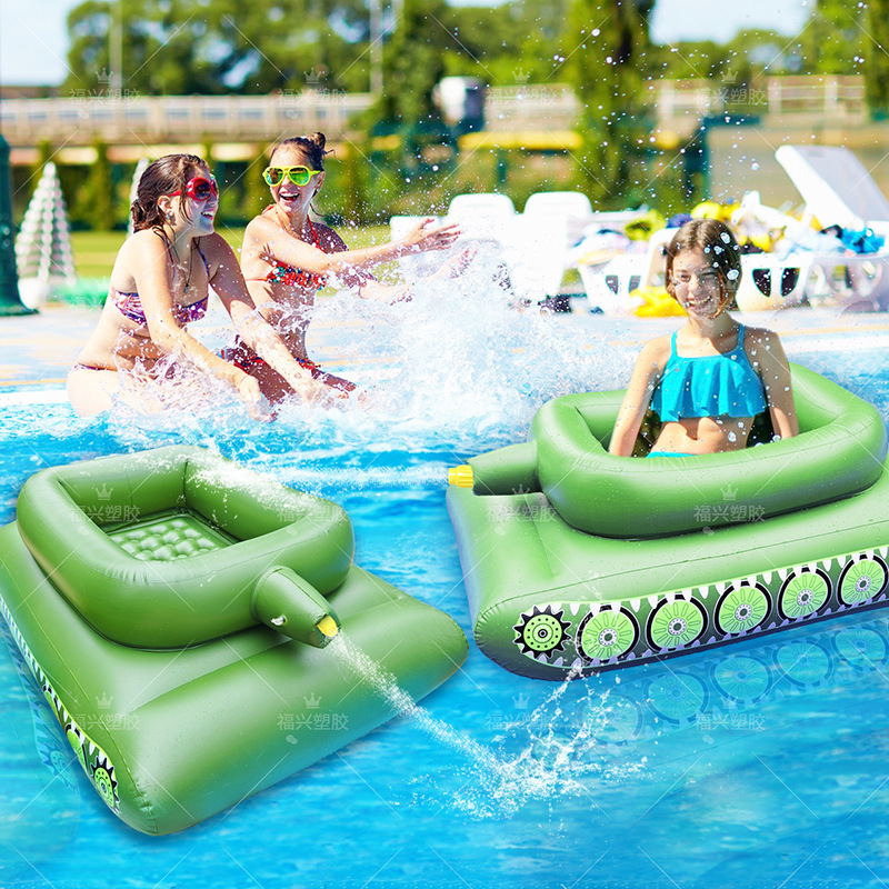 [en stock] en stock infláble rociador de agua contra el tanque de batalla piscina al aire libre para padres e hijos artículos de entretenimiento junto al mar piscina de verano