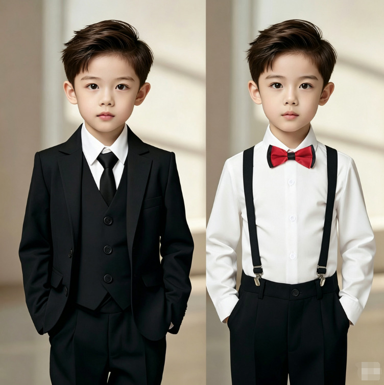 Flower boy formal suit, high-end children's blazer, stylish boy's host and speech stage performance outfit