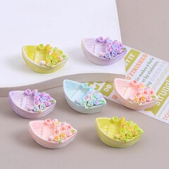 立体的な新鮮な花のボートクリエイティブ手作り diy クリーム接着剤樹脂小物アクセサリーホール靴バックルジュエリー材料卸売