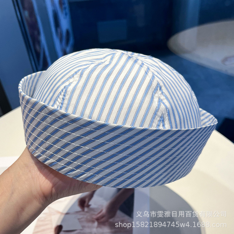 ファッションの新しいストライプの船乗りの帽子の女性の春と秋の夏の韓国版のかわいいストライプの光の板は熱いです。|undefined