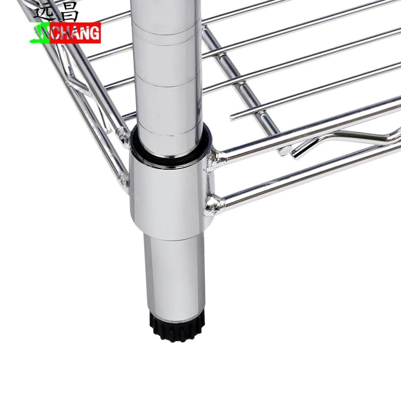 Хромированная стеллажная система NSF из нержавеющей стали, антискользящая полка для склада, мобильная стеллажная система на колесах для демонстрации и хранения.