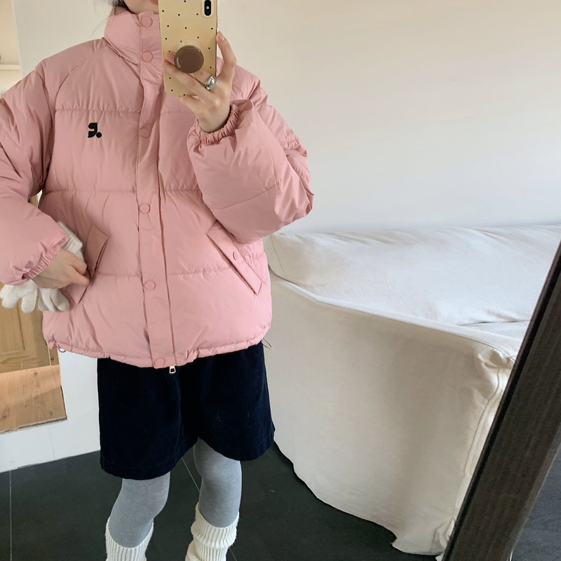Corea del invierno 2025 nuevo pan plumón ropa de algodón mujer corta pequeña chaqueta de algodón de cuello holgado coreano