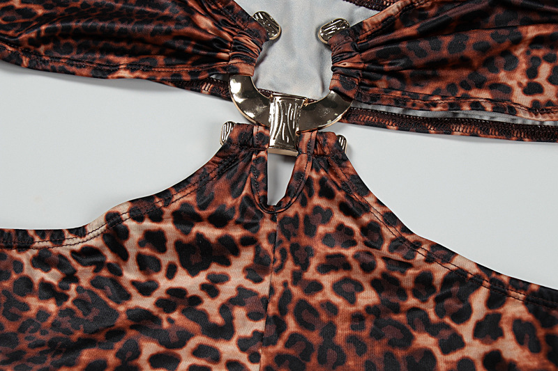 New Arrival Women Fashion Sexy Y2K Spice Girl Leopard Wrap Bust Jumpsuit Dress Sleeveless Outwear Bodycon Club Wear_ecoleips.com
