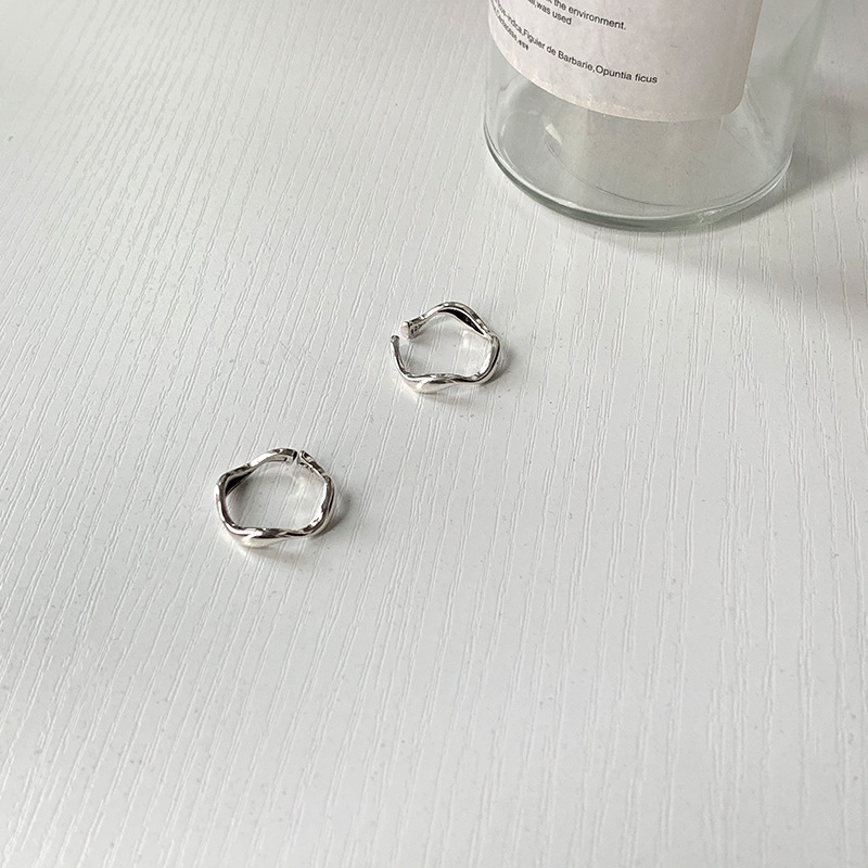 Simple Style Solid Color Sterling Silver Copper Open Ring 1 Piece