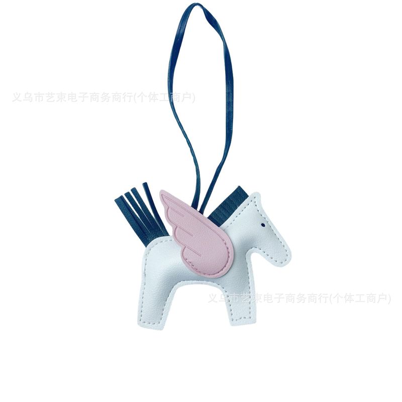 跨境热销小马挂件PU皮革包包挂饰汽车钥匙扣天使飞马包挂件小礼品|undefined