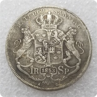 Antique Crafts Sweden 1853 Sweden Riksdale Commemorative Coins Wholesale # 2028