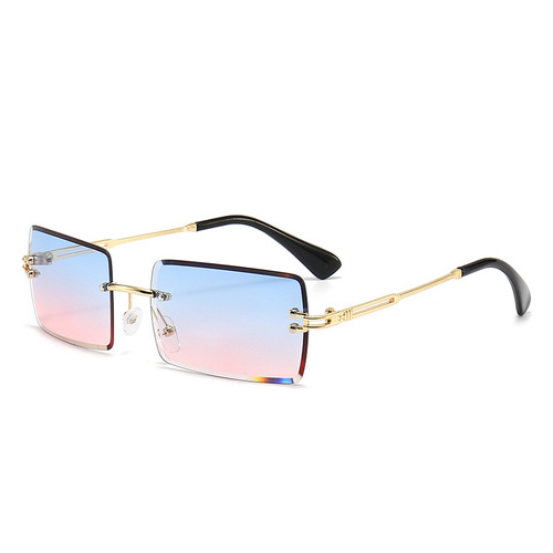 New rimless square sunglasses, fashionable sunglasses for women, European and American trendy cross-border sunglasses manufacturers wholesale