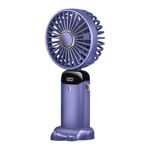 2024 Mini Electric Fan for Students, Adjustable Neck Hanging, Desktop Foldable, Digital Display, Aromatherapy, Charging, Small, Silent, USB Handheld Fan