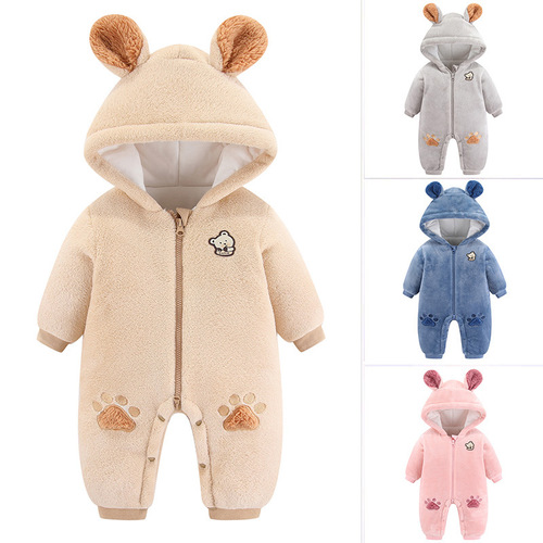 Cross-border baby clothing autumn and winter clothes baby onesie hug clothing outdoor winter clothing super cute internet celebrity thick crawling suit