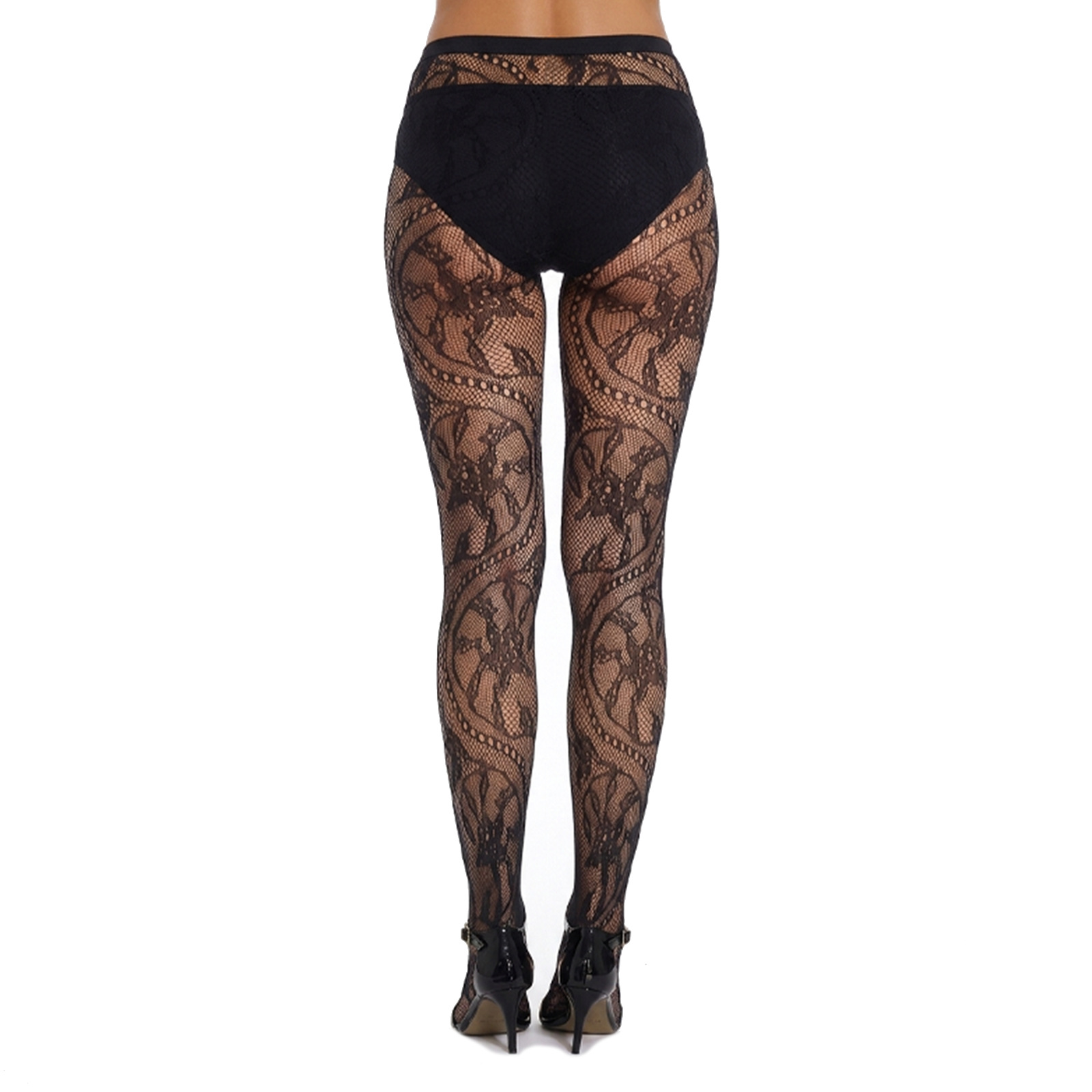Redes de pesca transfronterizas de estilo retro agujero de encaje calcetines delgadas jacquard bottoming un todo
