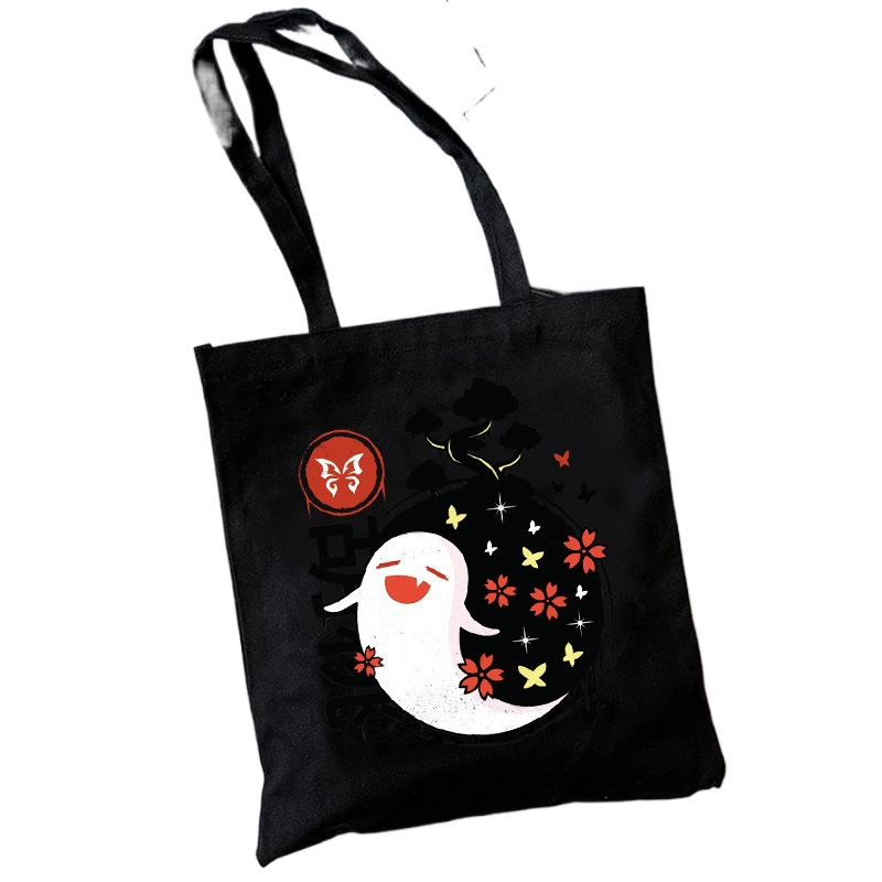 Comercio exterior transfronterizo Genshin Impacto Y2K impresión bolsa de lona Harajuku bolsa de hombro bolsa de moda bolsa de compras