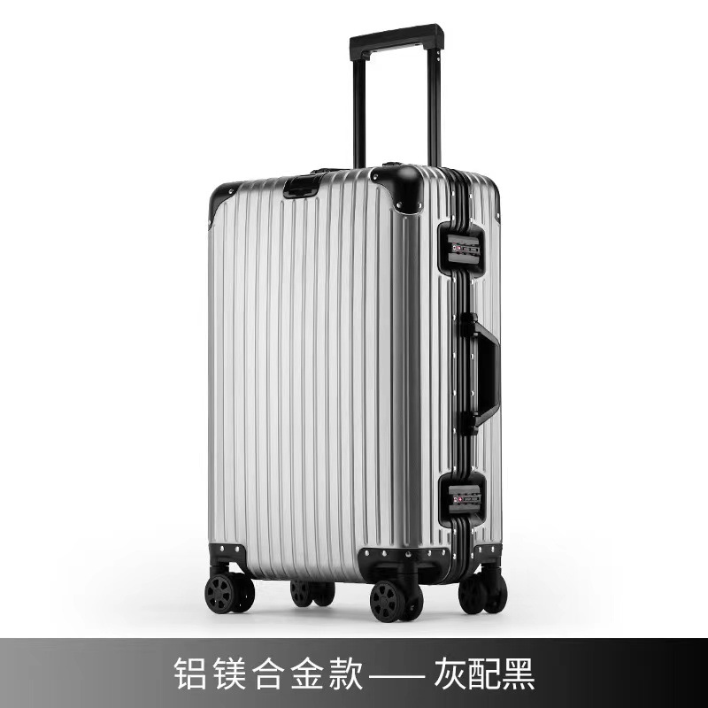 Maleta trolley de aleación de aluminio y magnesio, maleta de 24 pulgadas, maleta de negocios, maleta con contraseña de metal, maleta de embarque de 20 pulgadas