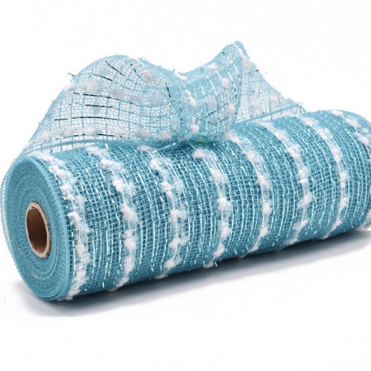 피콕 블루 + 파 + 흰색 가는 머리카락