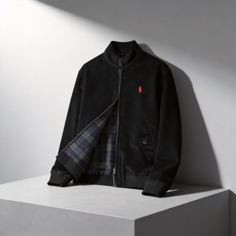 25 Cross-Border Autumn and Winter Rl Retro Corduroy Casual Jacket Simple Versatile Fashion Unisex