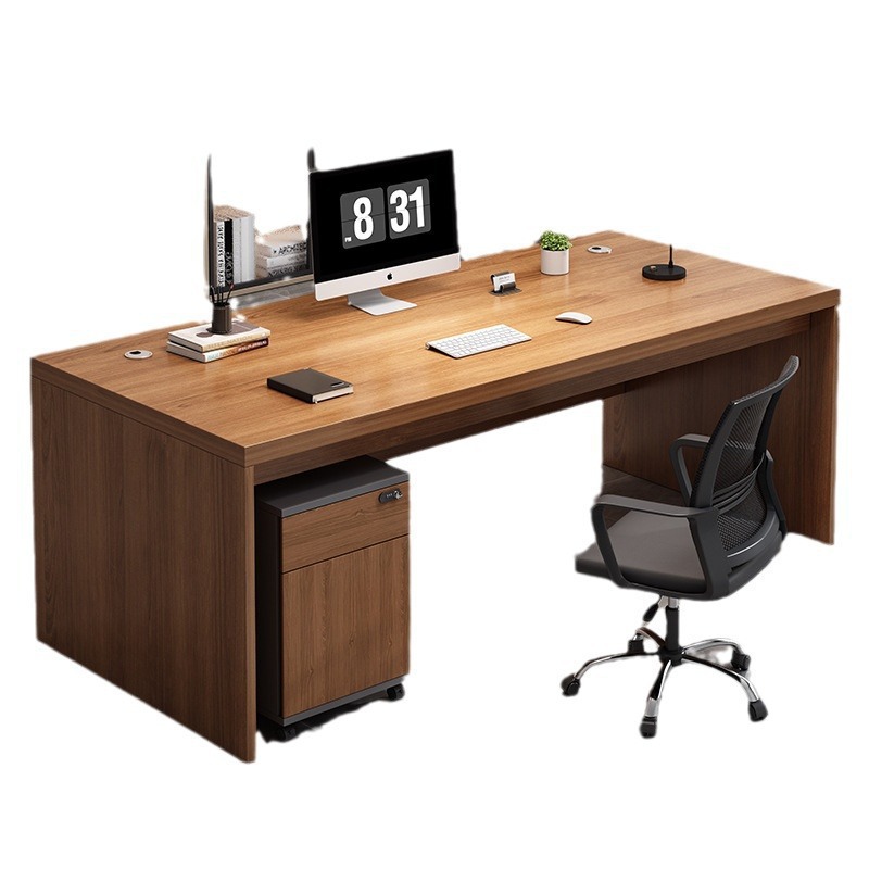 Mesa de computadora, mesa de madera maciza, mesa de escritorio, mesa y silla de escritorio, mesa de jefe, mesa de almacenamiento multifuncional, estante de almacenamiento