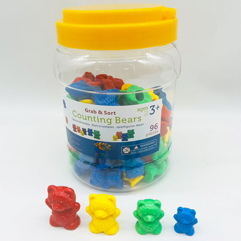 Comercio exterior del arco iris conteo de peso oso juguetes educativos niños Montessori educación temprana material didáctico infantil jardín clasificación de colores