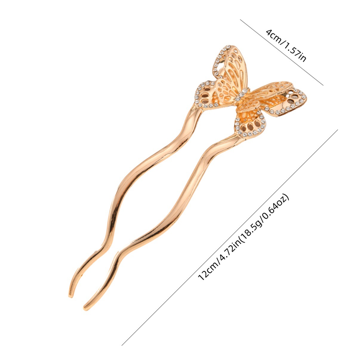 2025 nueva horquilla en forma de U, accesorios para el cabello, accesorios para el cabello, horquilla de mariposa con incrustaciones de diamantes, artefactos para el cabello, horquilla, tocado de sentido avanzado, mujer