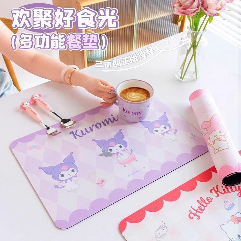 三丽鸥儿童餐垫皮革小学生专用儿童高颜值吃饭防水防油桌垫隔热垫