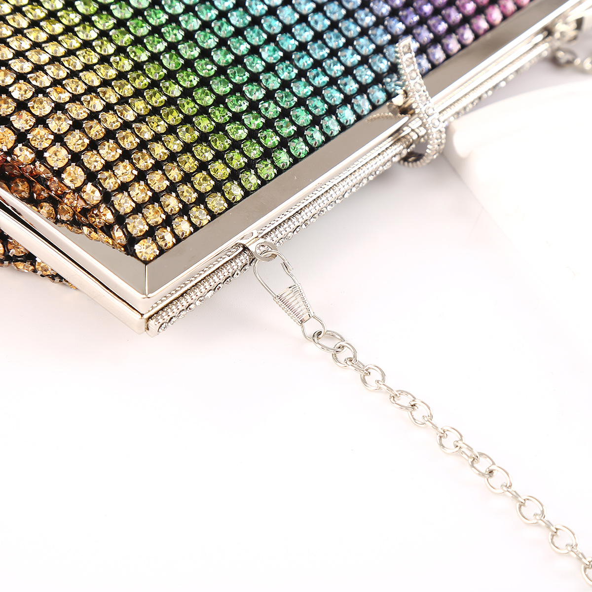 New High-End Diamond-Encrusted Clutch Bag DW Rhinestone Evening Bag Luxury Socialite Colorful Women's Banquet Bag - Thumbnail 4