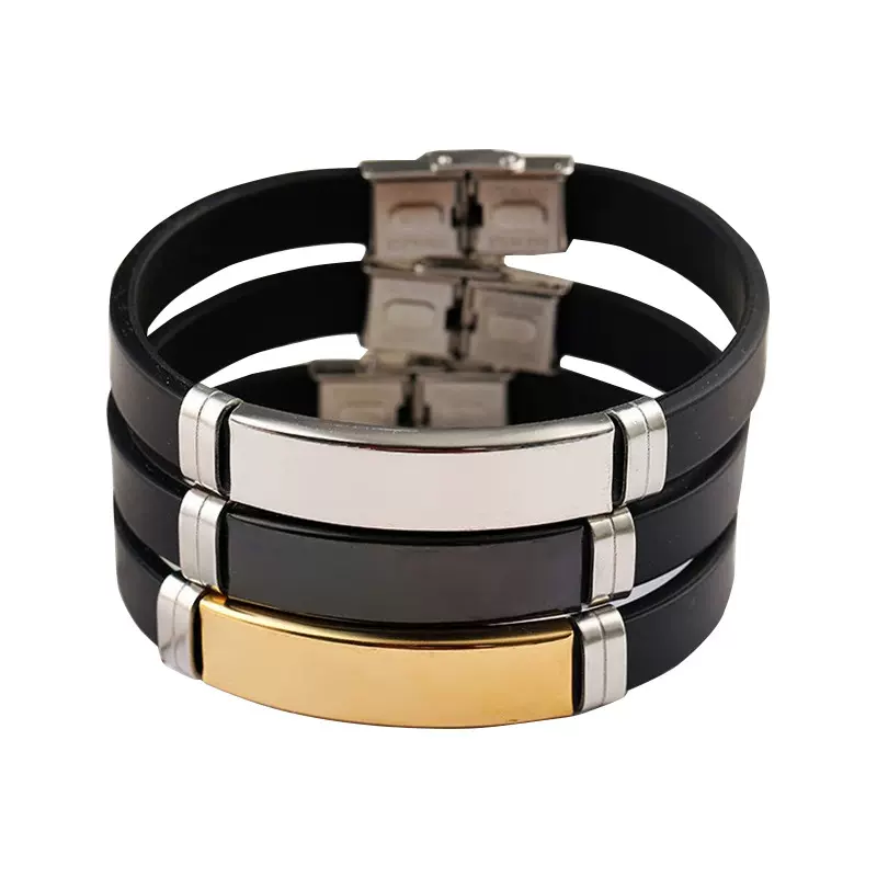 厂家批发展会活动钛钢手环韩版学生情侣个性刻字硅胶不锈钢手链