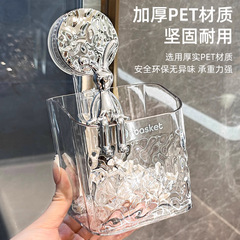 Rotating light luxury suction cup storage rack secondary cotton soft towel face towel bathroom waste face towel storage box wall hanging