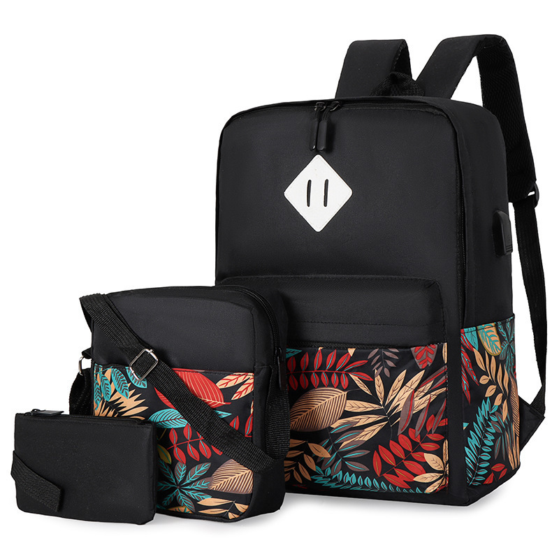 Bolsos de computadora USB transfronterizos tres piezas set mochila de viaje de negocios bolsa de almacenamiento de gran capacidad bolsa multifuncional para estudiantes
