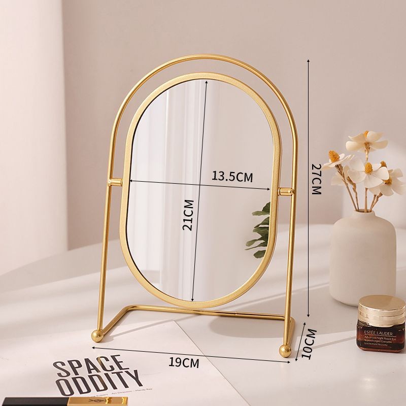 Espejo doméstico de explosión transfronteriza dormitorio espejo decorativo dormitorio espejo de maquillaje dormitorio espejo de vestir espejo de escritorio de metal de alto valor